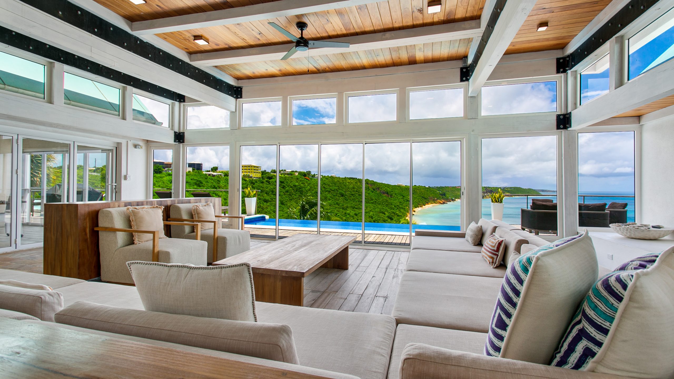 Luxury villa in Anguilla overlooking the Caribbean Sea, featuring elegant modern design and panoramic ocean views.