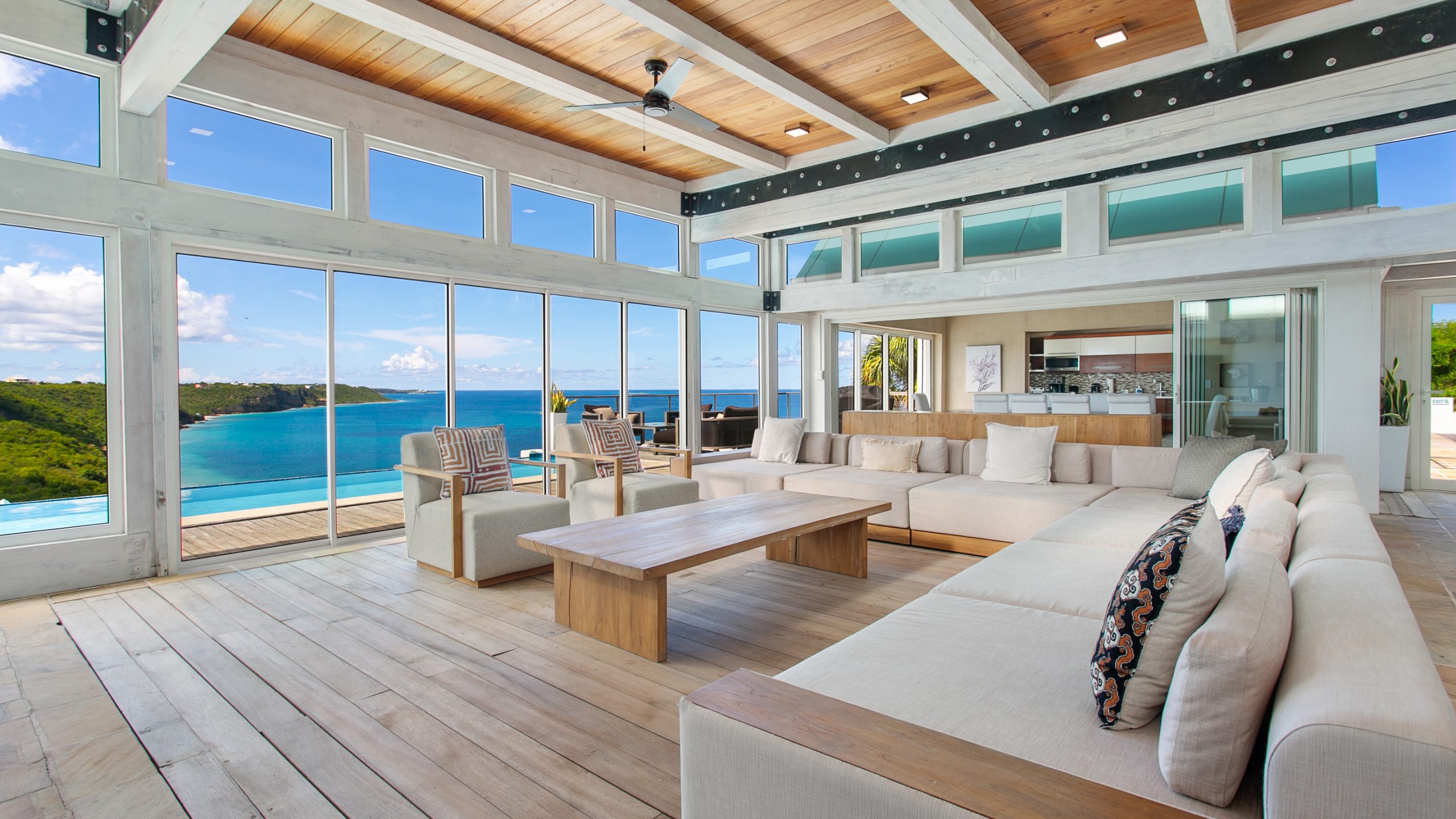 Luxury villa in Anguilla overlooking the Caribbean Sea, featuring elegant modern design and panoramic ocean views.