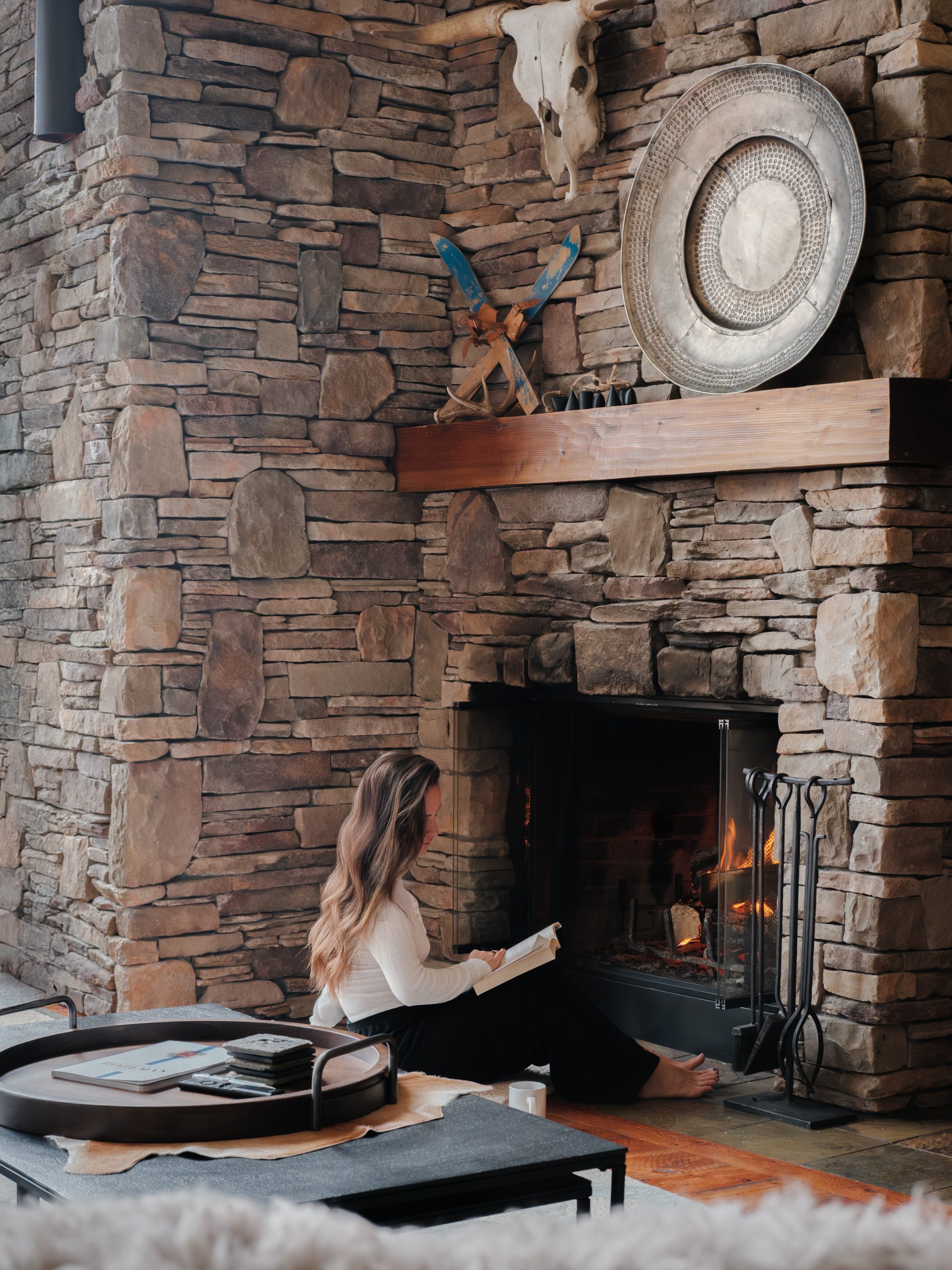 Luxury Mountain home in Big Sky Resort featuring vaulted ceilings and cozy interiors for a relaxing vacation with your family and friends