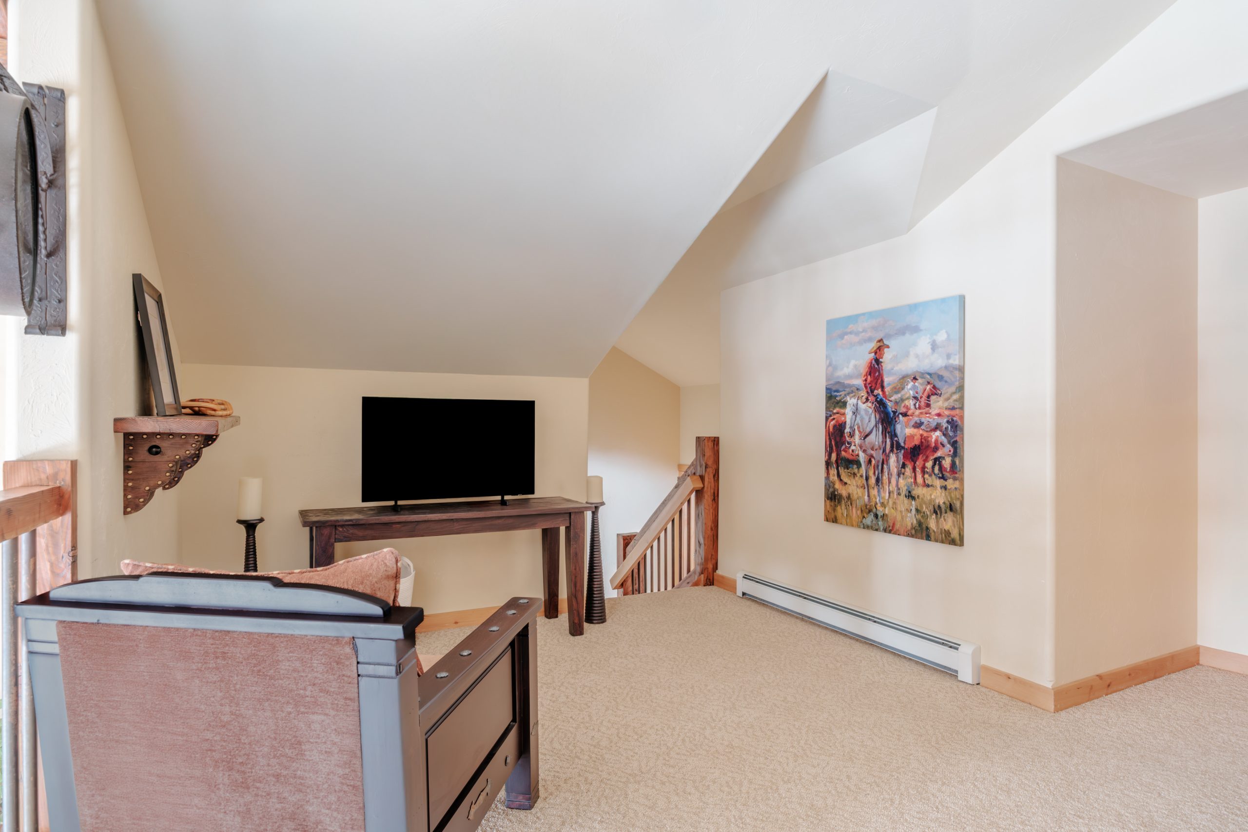 Luxury Mountain home in Big Sky Resort featuring vaulted ceilings and cozy interiors for a relaxing vacation with your family and friends