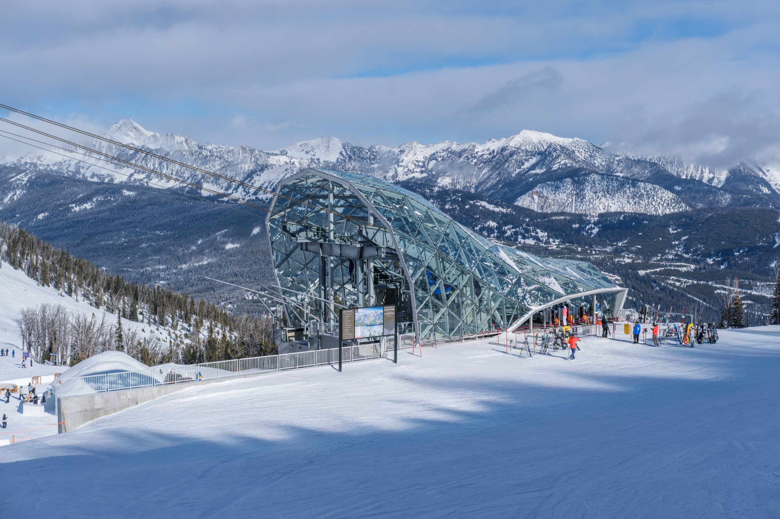 Scenic winter mountain landscape at Big Sky Resort.