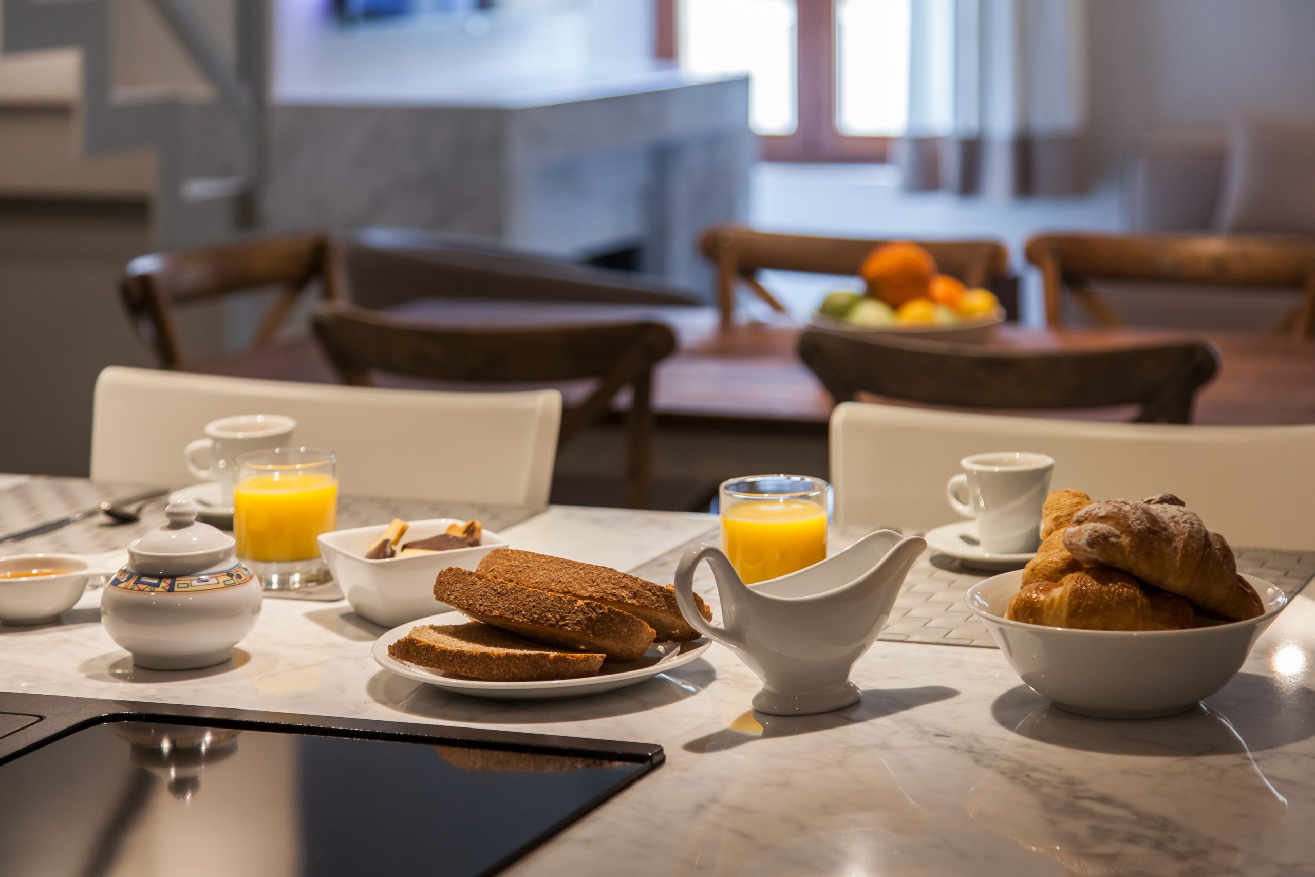 Luxury Penthouse in Siena Breakfast Setting in the Kitchen
