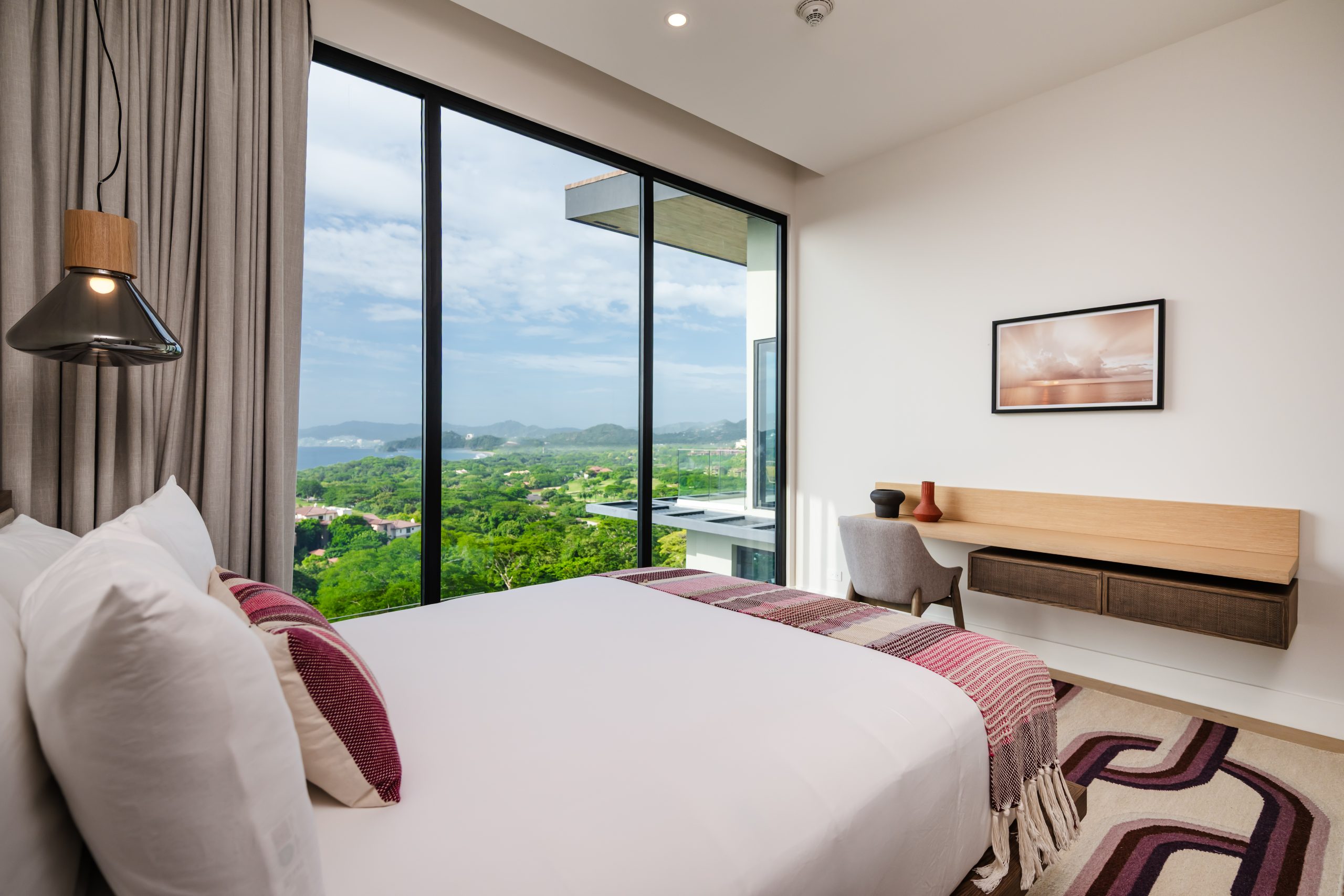 Stunning Views of the Ocean from the Solaris Reserva Conchal Penthouse Bedrrom with Elegant Decors in Costa Rica