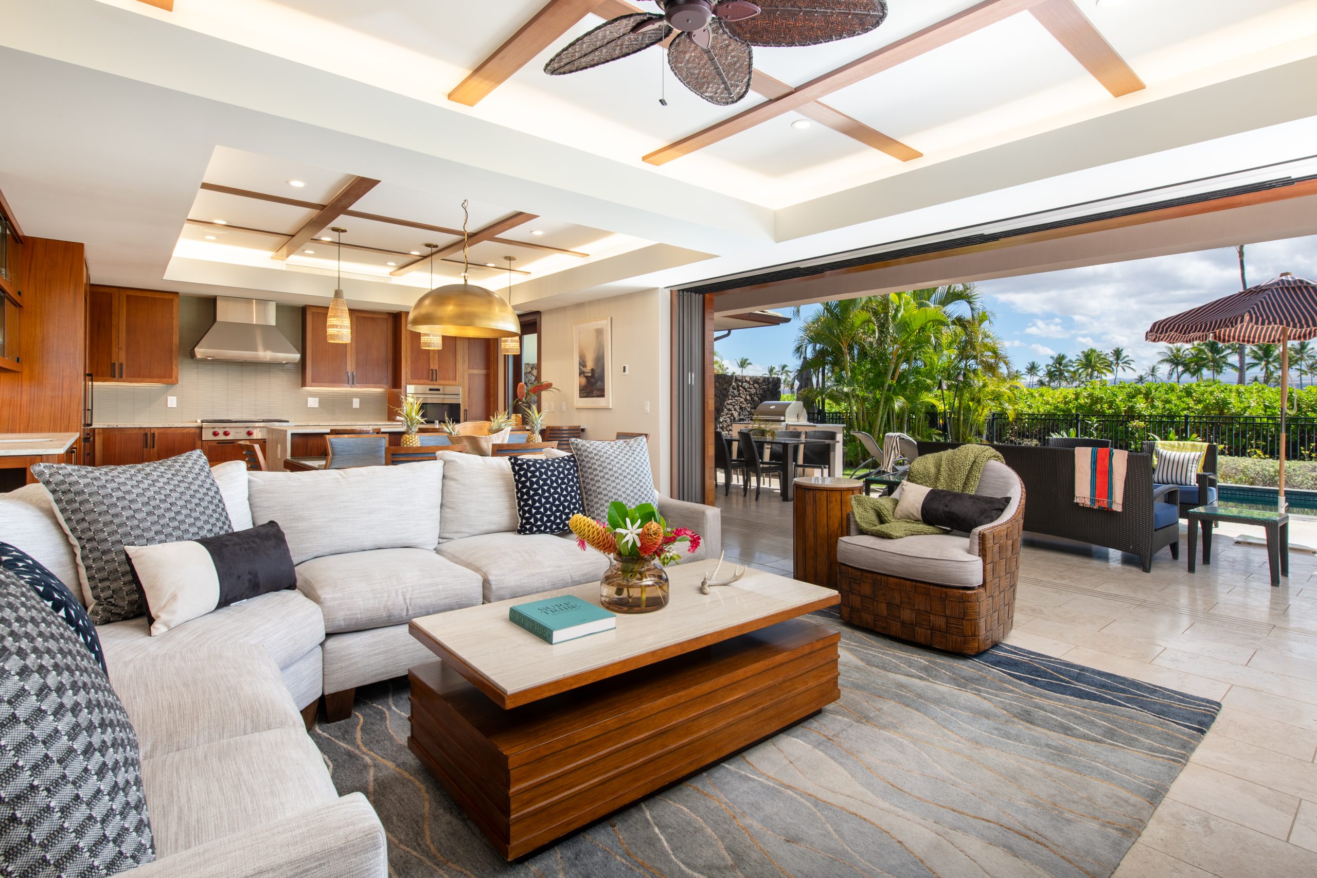Luxury Modern Living Room in a Tropical Villa in Mauna Lani