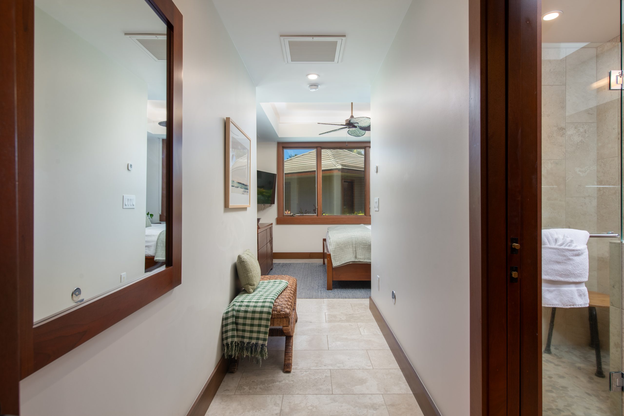 Mauna Lani Villa Luxury Bedroom details with Mountain View