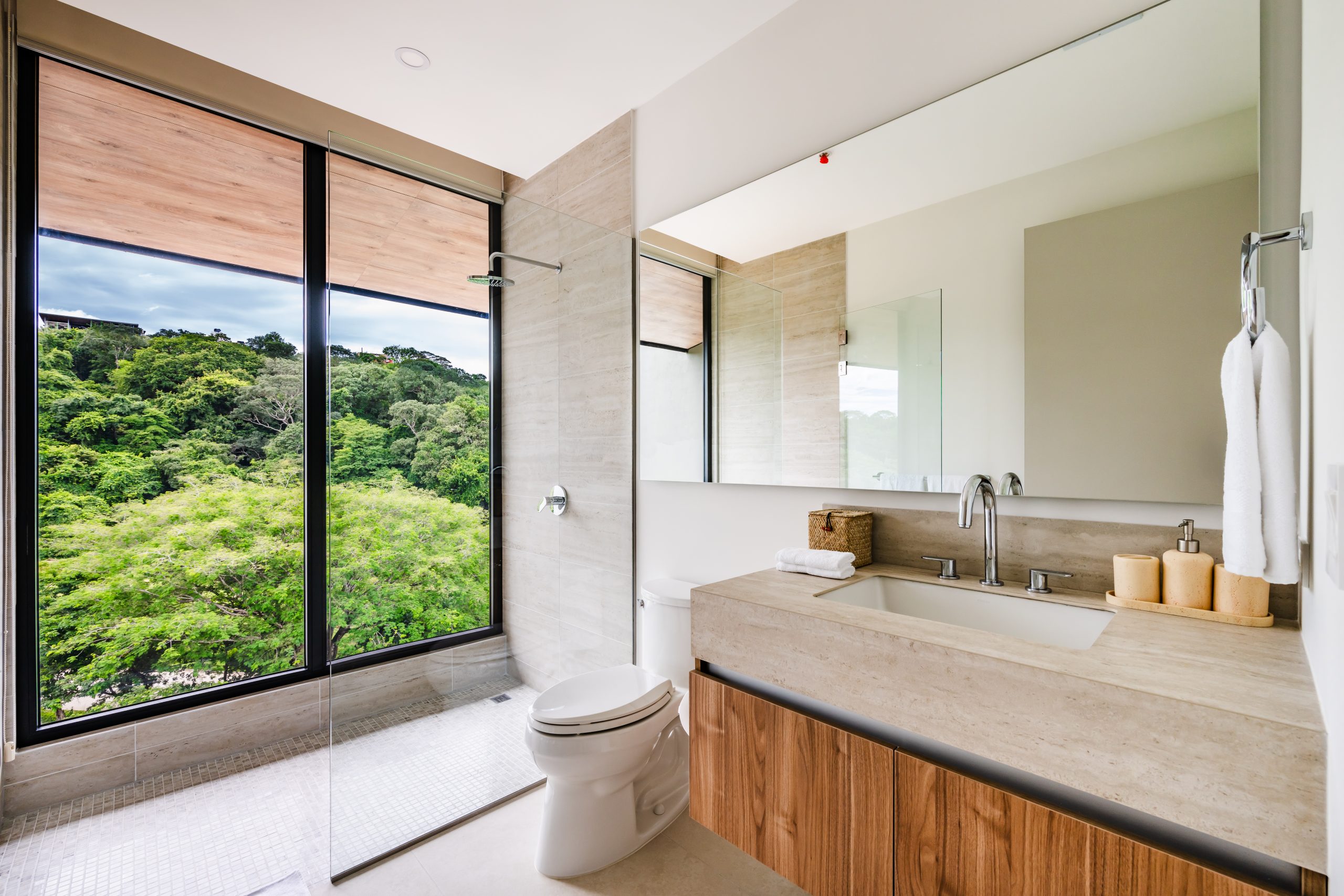 Luxury Bathroom with Floor to Window Ocean View at Solaris Reserva Conchal Penthouse Costa Rica