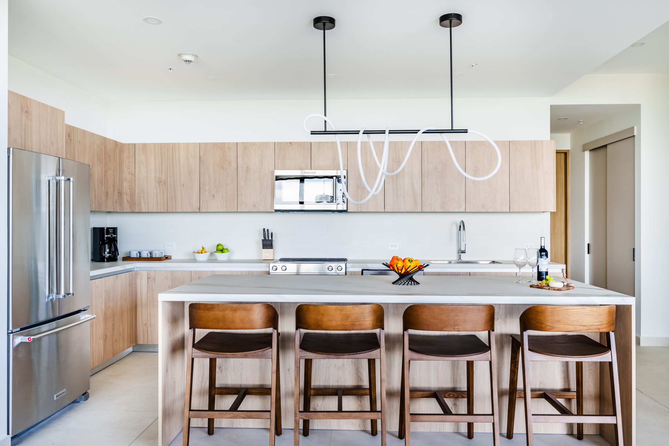 Luxury Modern Kitchen at Solaris Reserva Conchal Penthouse in Costa Rica