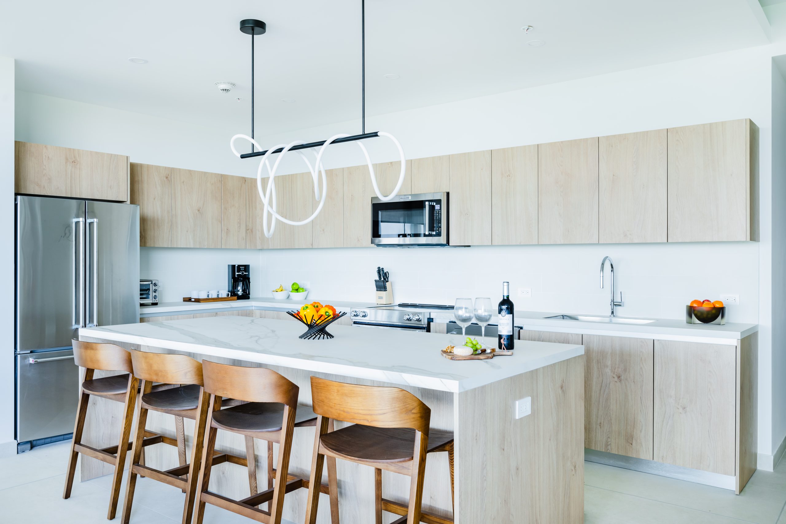 Luxury Modern Kitchen at Solaris Reserva Conchal Penthouse in Costa Rica