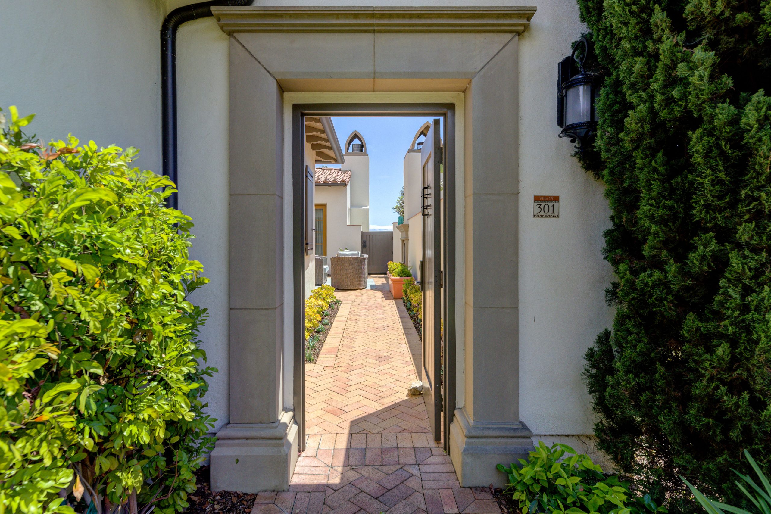 Terranea Resort villa entrance with Mediterranean‑style door