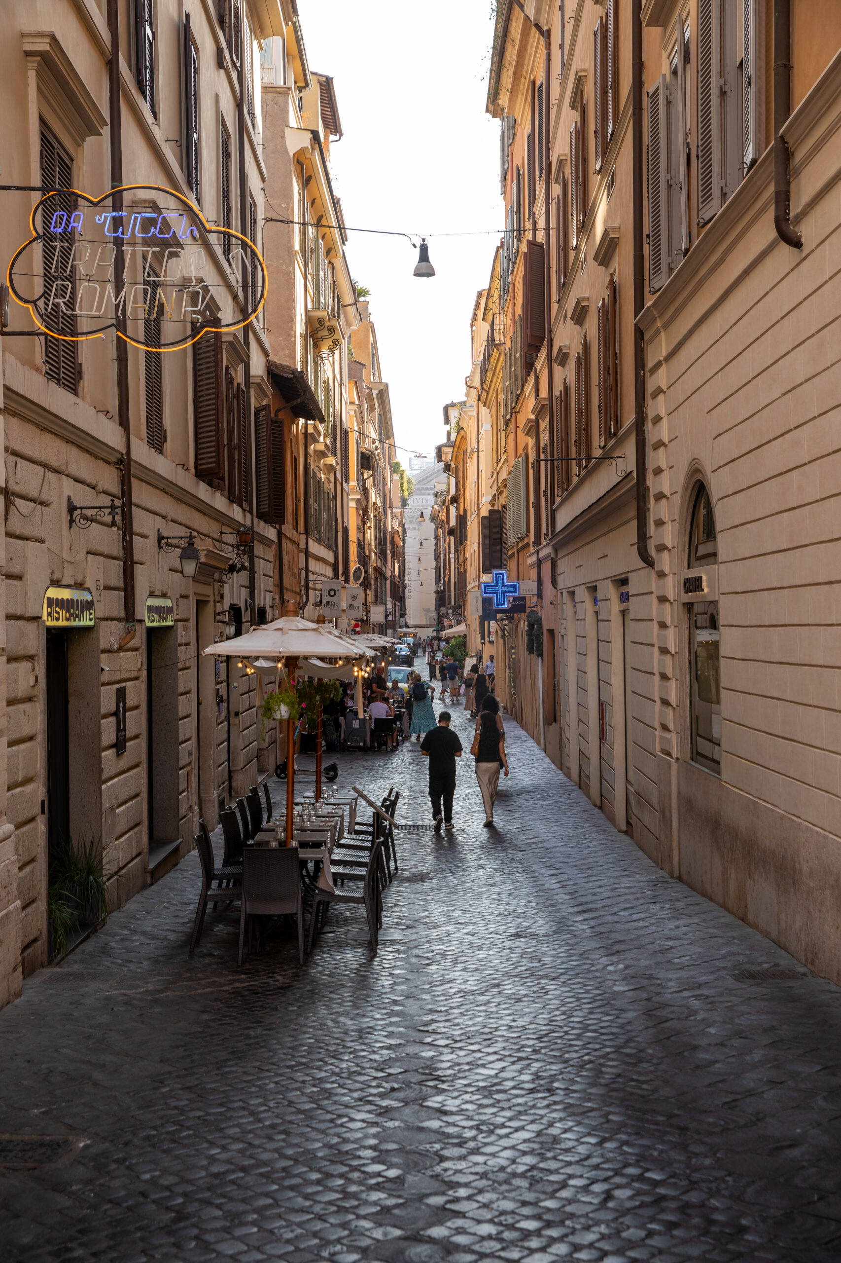 Colorful historic buildings overlooking Piazza di Spagna and the Spanish Steps in Rome_