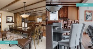 Before and after renovation at Big Sky resort luxury home by Equity Residences