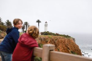 Kids enjoying the view of Terranea Resort in Rancho Palos Verdes California 