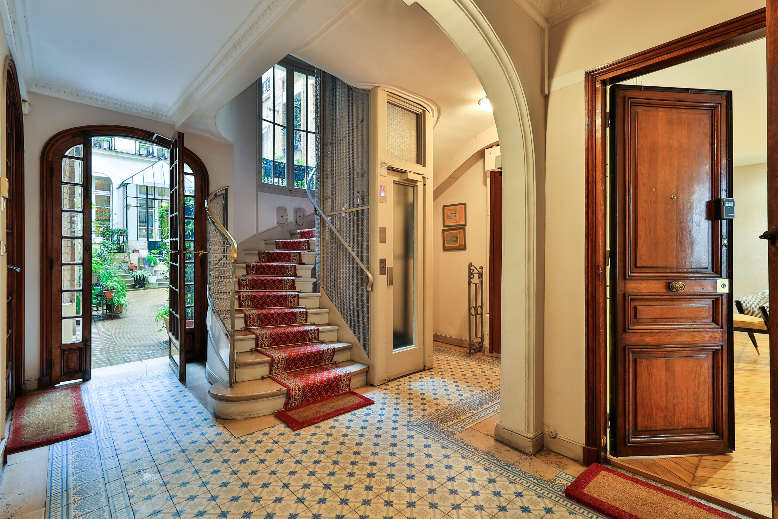 Beautiful staircase with elegant Parisian details