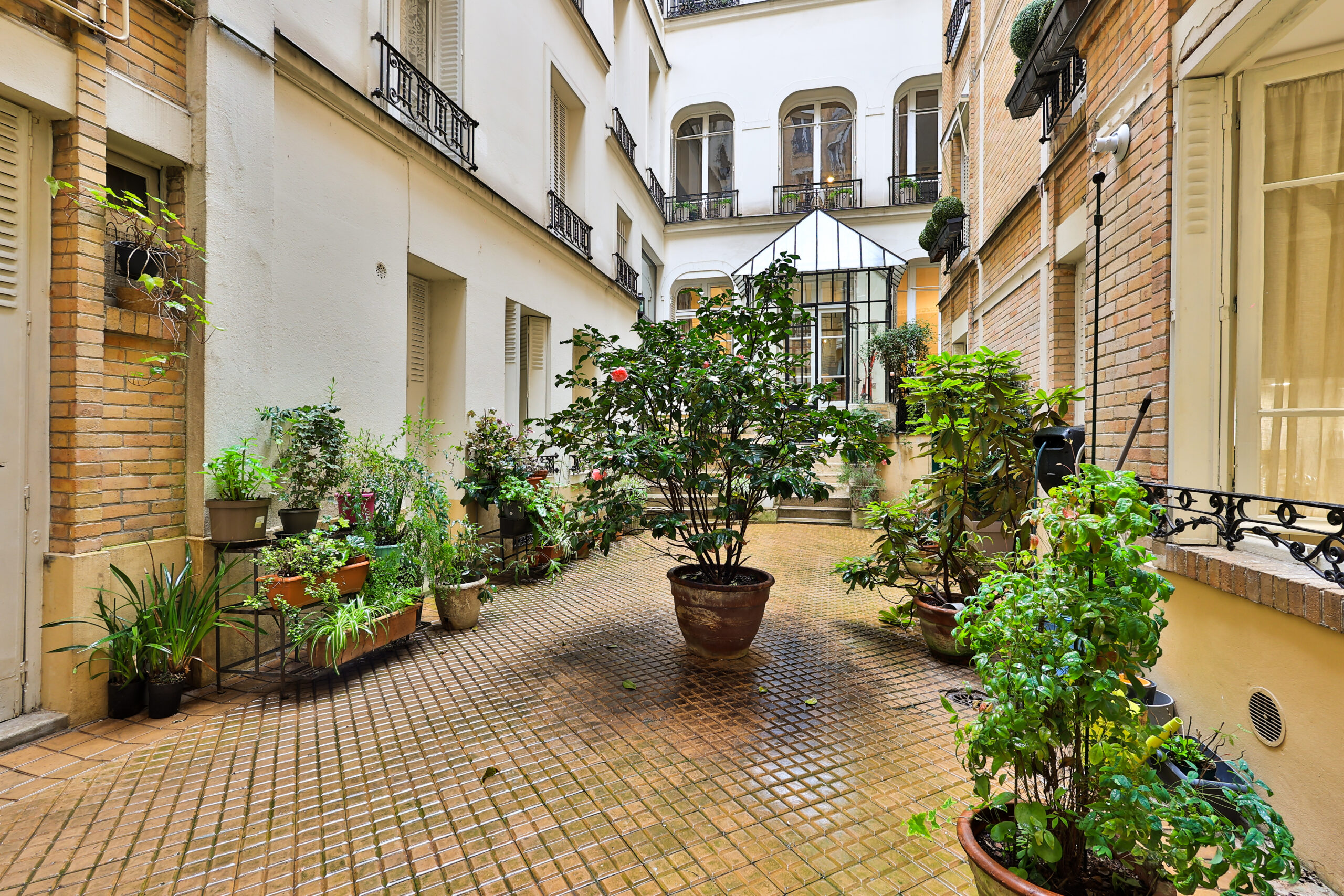 Charming courtyard at Apartment Île Saint-Louis, Paris
