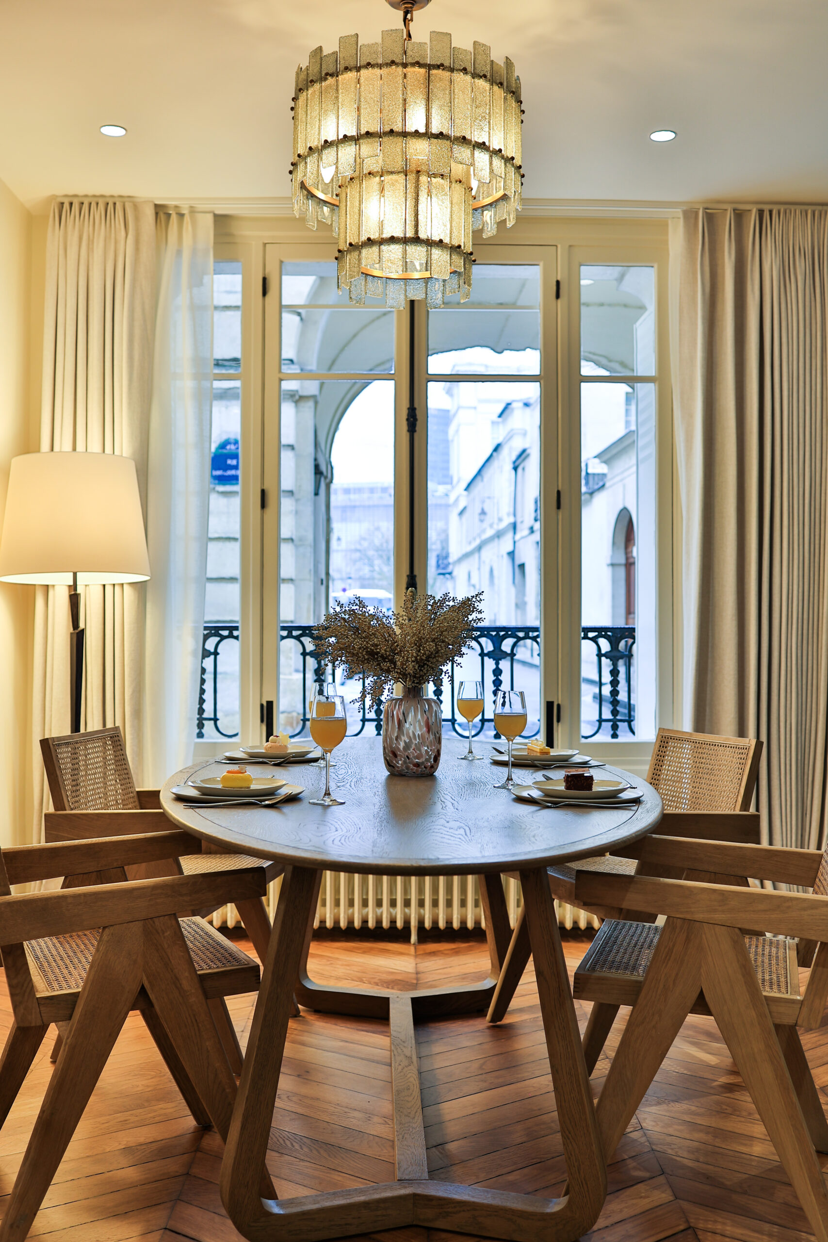 Elegant dining room overlooking Paris at Apartment Île Saint-Louis