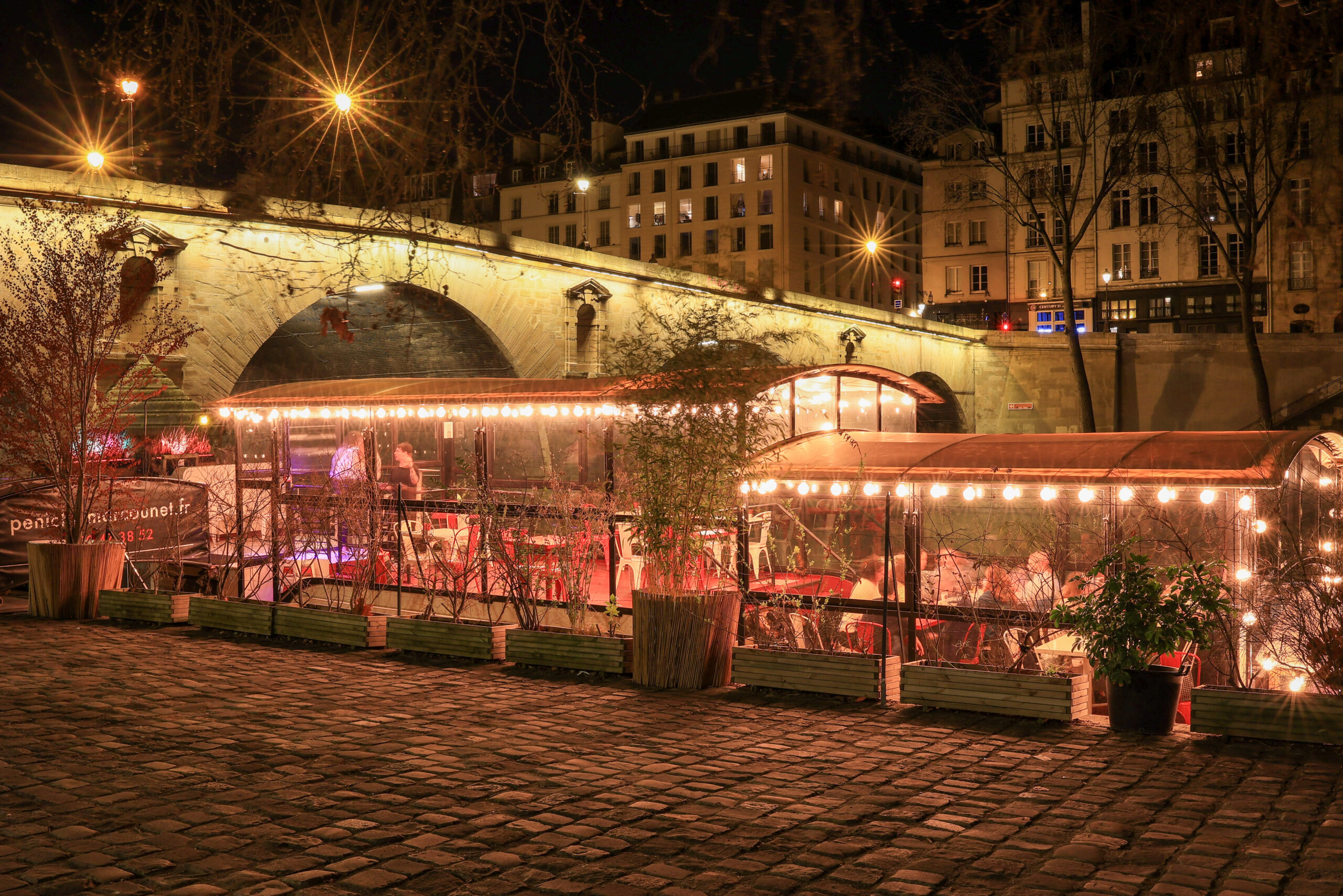 Beautiful view of the Seine River and bridge in Paris