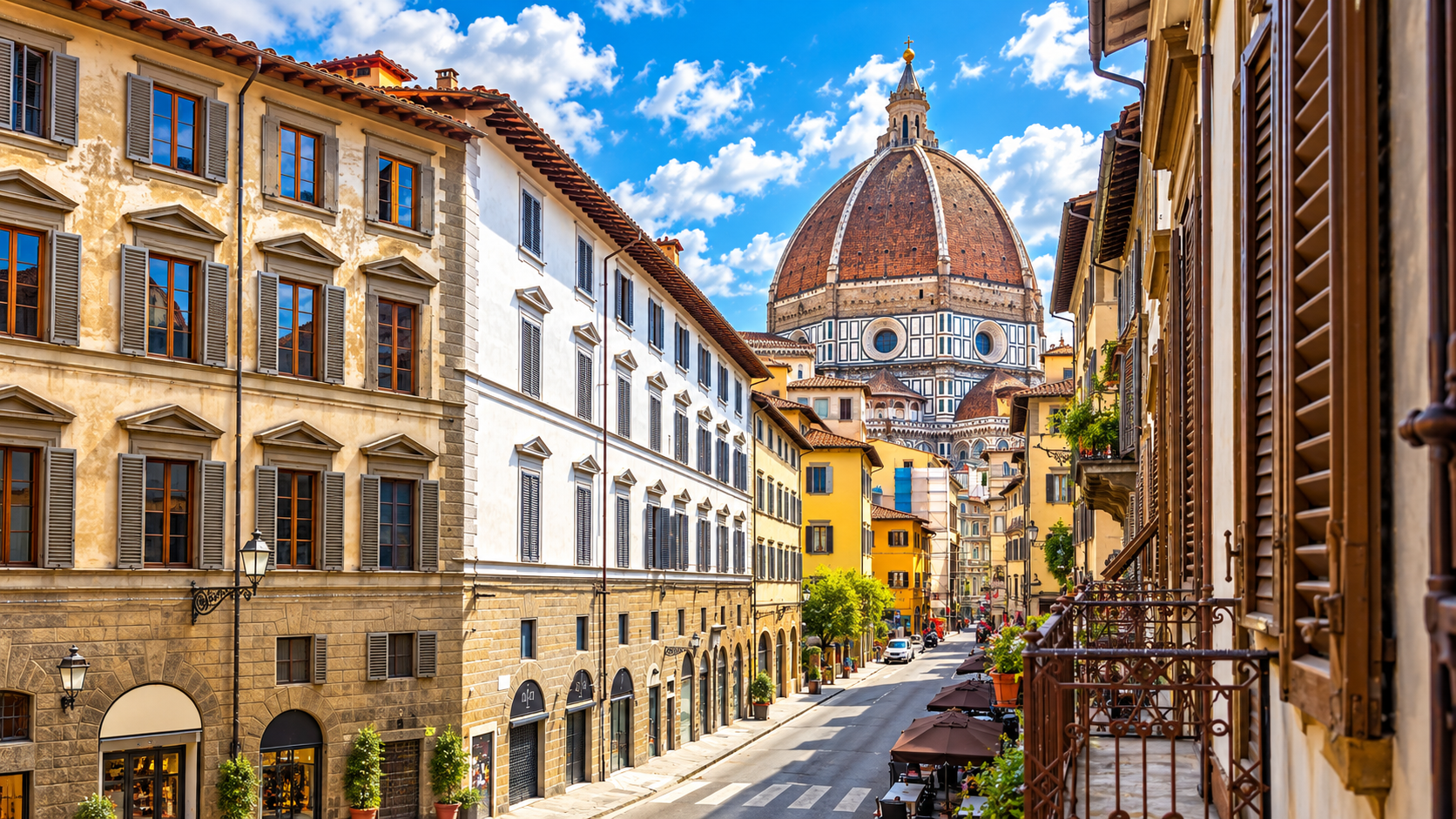 Florence Cathedral Dome Over Historic Streets.